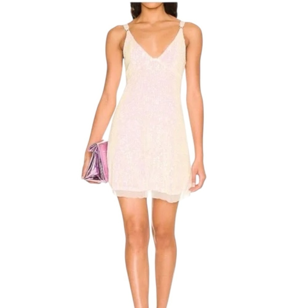 Intimately Free People Ivory Gold Rush Mini Dress Womens S